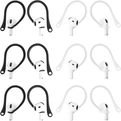 Verstelbare oorhaken, 6 paar, veilig ontwerp voor sport en fitness, geschikt voor AirPods en actieve levensstijl