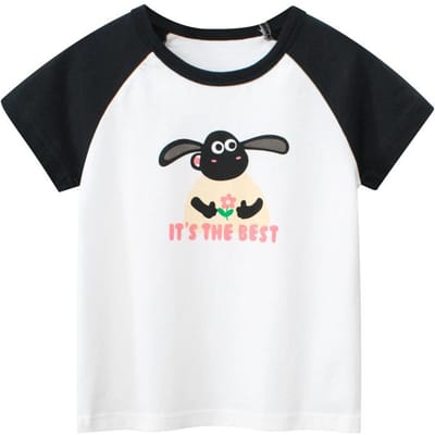 Zomer Kleding Kinderen Nieuw Kinder T-shirt Korte Mouwen Baby Meisjes Kleding 140cm black