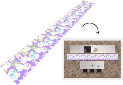 Keukenloper - Keukenmat - Patronen - Konijn - Paars - Lente - 400x50 cm - Keuken vloerkleed