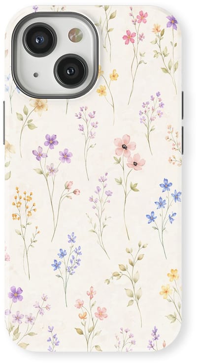 Bloemen Design Hoesje geschikt voor iPhone 13 Mini | Flower Print Tough Case met Mag | Shockproof | Bloemen Motief Backcover geschikt voor iPhone 13 Mini Wildflower Whisper