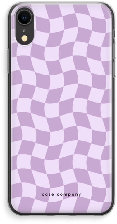 Case Company® - Hoesje geschikt voor iPhone XR hoesje - Grid Paars - Soft Cover Telefoonhoesje - Bescherming aan alle Kanten en Schermrand