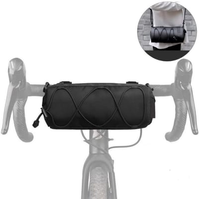 1 stuk - Stuurtas Fiets - Multifunctionele fietstas - opbergtas voor de fiets - schoudertassen - opbergtassen voor mountainbikes - cilindrisch - met schouderriem - gereedschapshouder voor de fiets - waterbestendig - zwart - 23x11x11cm