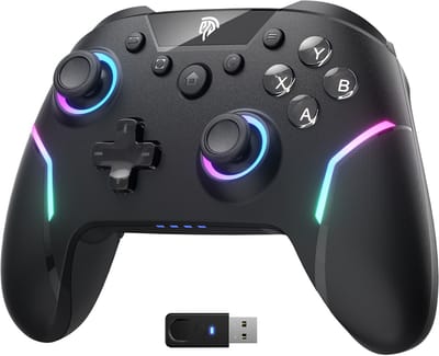 EasySMX X20 Draadloze Controller, Hall Effect Joysticks, Programmeerbaar - Zwart