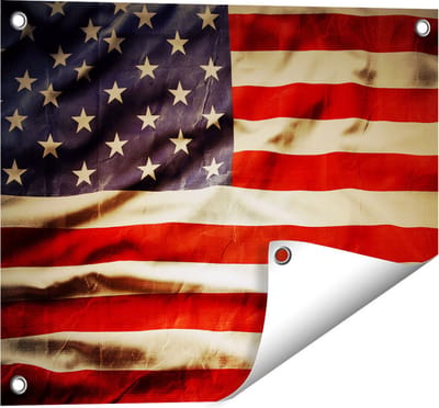 Gards Tuinposter Amerikaanse Vlag - Verenigde Staten - 50x40 cm - Tuindoek - Tuindecoratie - Wanddecoratie buiten - Tuinschilderij
