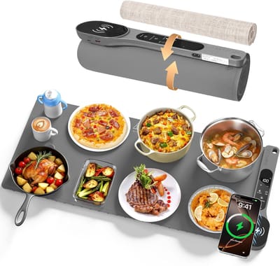 Voedsel Verwarmingsmat - Warmhoudplaat - Buffet Warm Houden - Waterdicht Ontwerp - 450 Watt - Blauw