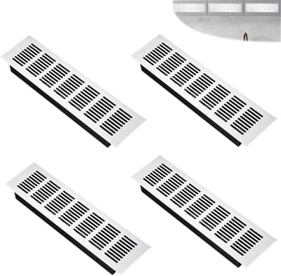 Aluminium Ventilatieroosters 4 Stuks voor Keuken, Badkamer en Woonkamer - 80 x 300 mm Afvoerluchtrooster