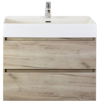 Maxx XL Badmeubelset 80 cm - Craft Oak - Wastafel Kube 1 Kraangat