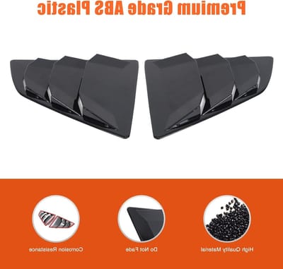 Achterruitluiken voor Nissan 370Z Z34 (2009-2020) - ABS Driehoekige Raamdecoratie in Piano Zwart, Perfecte Pasvorm en Duurzaam Ontwerp