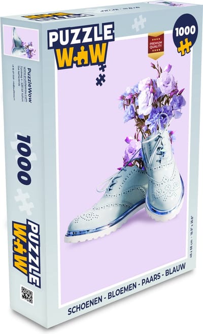 Puzzel Schoenen - Bloemen - Paars - Blauw - Legpuzzel - Puzzel 1000 stukjes volwassenen