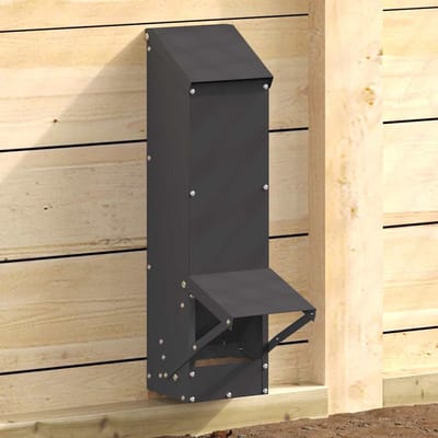 vidaXL - Kippenvoerbak - Zwart - 13 - x - 12 - x - 51 - cm - Koudgewalst - Staal