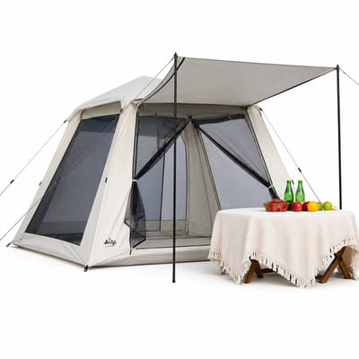 Velmio Pop-up Tent - 2/4 Persoons Tent - Waterdicht en Winddicht - Automatische Pop-up Tent - Gezinscamping en Buitenactiviteiten - 200 x 200 cm