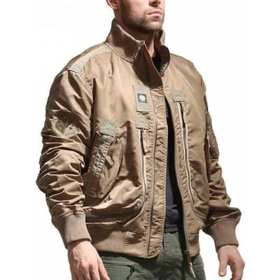 Veste de pilote de l'Air Force Printemps et Automne pour Homme Américaine Extérieur Imperméable Uniforme de Baseball Veste Rétro à Col Montant Style Court Tendance 4XL