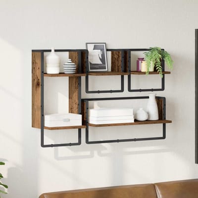 vidaXL Wandplankenset 4 st Oud Hout 65 x 25 x 30 cm Bewerkt hout