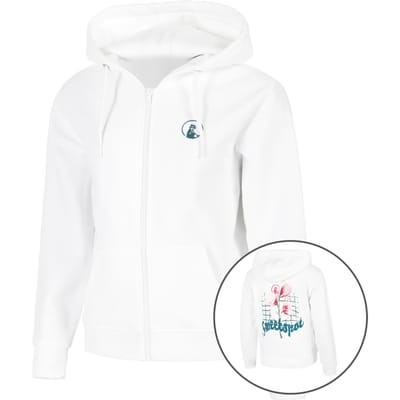Quiet Please Create Flower Zip Sportjas Dames-Wit,Veelkleurig