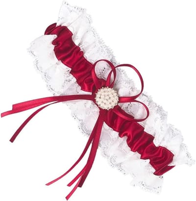 Elegante Bruids Garter met Kralen en Strik - Satijnen Band voor Trouwerij en Bruidsmeisjes Accessoires, Perfecte Huwelijksdecoratie