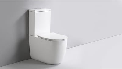 QeramiQ Dely Swirl Staand Toilet - zonder spoelrand - geberit spoelsysteem - slim zitting - glans wit