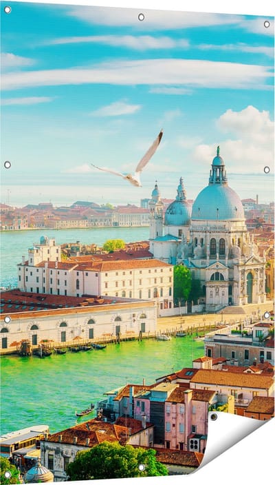 Gards Tuinposter Veneti� Stad vanuit Boven - 80x120 cm - Tuindoek - Tuindecoratie - Wanddecoratie buiten - Tuinschilderij