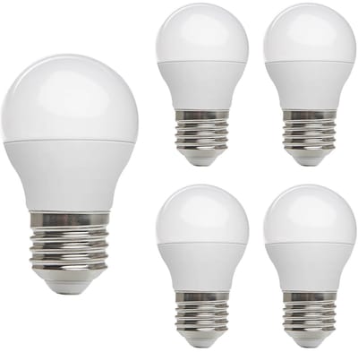 Kobi LED Lamp Mini Bolvorm E27 7W - 600lm - 3000K - 230V - Voor Vintage Armaturen, Badkamer of Eettafel - 5 stuks