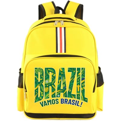 Waterdichte Rugzak voor Basisschoolleerling  Brazil Vamos Brasil  Voetbal Fan Rugzak Jongens Meisjes  Mexico ¡Sí Se Puede  Schooltassen
