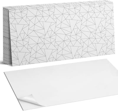 Coloray Plaktegels - Abstract driehoekspatroon Wandtegel Zelfklevend - 60 cm x 30 cm - Wit Plaktegels - 6 stuks - Rechthoek PVC Tegels - Plaktegels Keuken - Zelfklevende Vloertegels Badkamer - Vinyltegels Vloer Zelfklevend - Zelfklevende Wandtegels