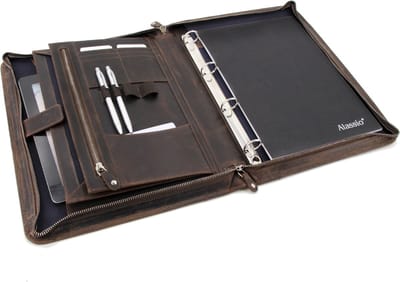 Roberto Romano conferentiemap - JUVE - A4 - bruin - echt leer - 36x27.5x5cm - JU-48213