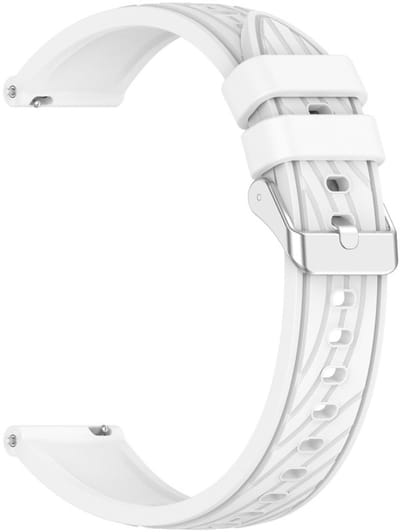 Siliconen bandje - geschikt voor Garmin Venu 2s / 3s / 4 (41mm) / Vivoactive 4s / Forerunner 255s / 265s - Huawei Watch GT 5 Pro - 42mm / GT 6 / GT 5 / GT 4 - 41mm - gestreept - wit