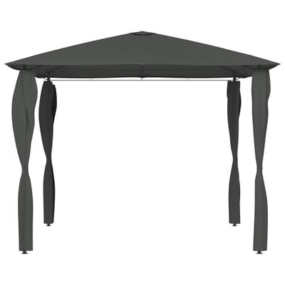 vidaXL - Prieel - met - paalhoezen - 160 - g/m² - 3x3x2,6 - m - antracietkleurig