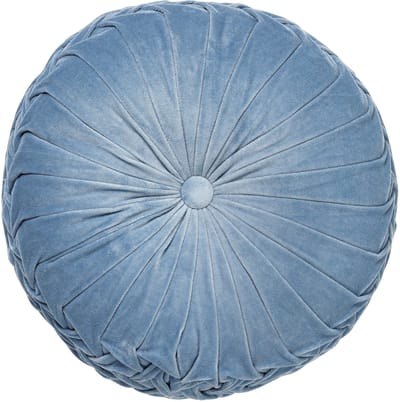 Dutch Decor - KAJA - sierkussen Ø40 cm - rond - velvet - Provincial Blue - blauw