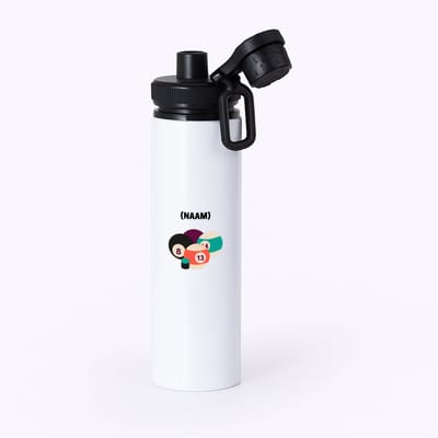 Hacebo® - Biljart met eigen naam waterfles met draaidop zwart - Biljart - Biljarter - Sport - water fles - 850ML