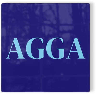 Tegeltje Den Haag Agga - donkerblauw lichtblauw - tegeltje stad - tegeltje met tekst