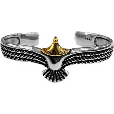 Bracelet Jonc Créatif Vintage Aigle Aigle Dominant Plume Ouvert Ajustable Bracelets Joncs Accessoires Pour Hommes Femmes gray