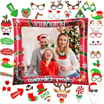 Solidchoice - 42-delige Kerst Foto Box Accessoires voor Feestelijke Decoratie