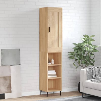 vidaXL - Hoge - kast - 34,5x34x180 - cm - bewerkt - hout - sonoma - eikenkleurig