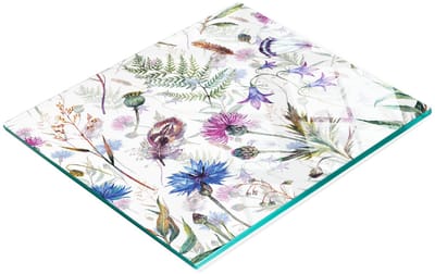 Multifunctionele decoratieve keukenplank met bloemen van gehard hout, 60x52 cm