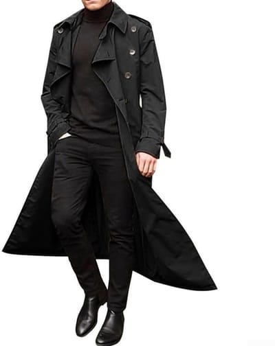 Dailygoods- Trenchcoat Heren Lange Vintage - Parka Jas - Winterjas - Formele/Casual Kleding - 2XL - Polyester Materiaal