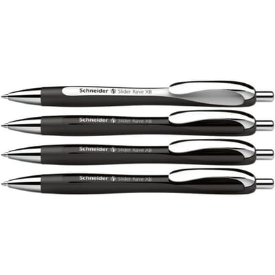 Schneider balpen - Slider Rave Trend - penpunt XB - assorti doos 3 + 1 gratis - S-132584