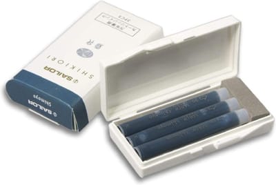 Sailor set van 3 Ink Cartridges Shikiori, Sansui Shimoyo - Diepe Tint Blauw Zwart