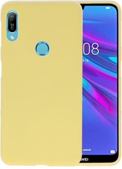 Hoesje Geschikt voor de Huawei Y6 (Prime) 2019 - Backcover Color Telefoonhoesje - Geel
