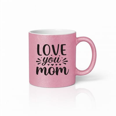 Roze Love You Mom Mok - Gekleurde Keramische Koffiemok - Vrolijk Moederdag Cadeau