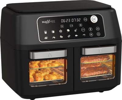MAXXMEE hetelucht friteuse met dubbele kamer 11l - zwart, 2400 W