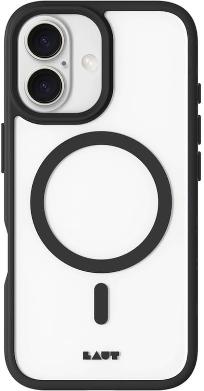 LAUT HUEX PROTECT Hoesje, Mat, Soft-Touch Afwerking, MagSafe® Compatibel, IMPKT Cell® Valbescherming, iPhone 16, Zwart