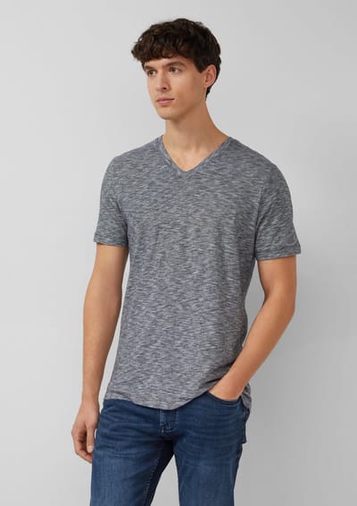 Katoenen T-shirt met V-hals en regular fit s.Oliver