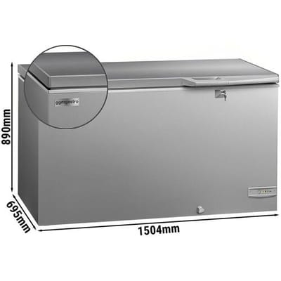 GGM Gastro Tiefkühltruhe - 1500mm - 388 Liter - Edelstahldeckel - inkl. Trennwand Zilver
