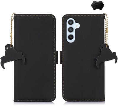 Lederen BoekCover Etui Hoes geschikt voor Samsung Galaxy S26 - Zwart