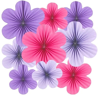 Allecto - Papieren Bloemdecoraties - Papierventilatoren voor Bruiloft - Feestdecoratie - Paars - Originele Versiering voor Verjaardagsparty - Decor...