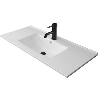 Dailygoods - Alpenberger Wastafel, Inbouwwastafel met Keramische Coating, 90 cm