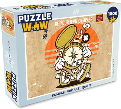 Puzzel Kompas - Vintage - Quote - Legpuzzel - Puzzel 1000 stukjes volwassenen