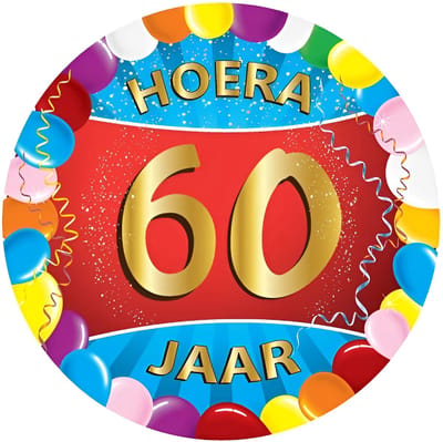 Bierviltjes 60 jaar - 25x stuks - multicolor - verjaardag/feest - feestartikelen
