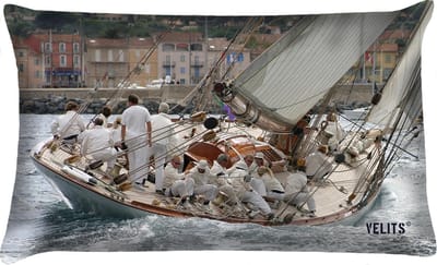 Sierkussen - Buitenkussen Klassieke Zeilboot Waterafstotend St. Tropez - Blauw - 40 Cm X 60 Cm