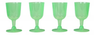 Excellent Houseware Wijnglazen - 4x - groen - kunststof - 160ml - herbruikbaar wijnglas